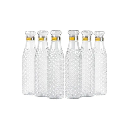 Transparent Water Bottle Set Leakproof Reusable Plastic Bottles Pack of 6