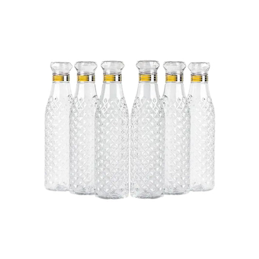 Transparent Water Bottle Set Leakproof Reusable Plastic Bottles Pack of 6