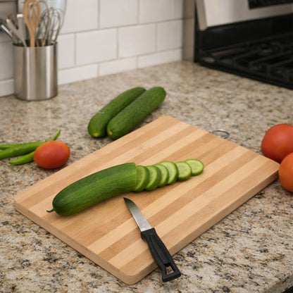 Bamboo Cutting Board Wooden Chopping Board Beige Large 32x22cm Heavy Duty