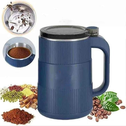 Portable Electric Grain Mill Grinder | Stainless Steel Coffee & Spice Grinder Machine | Multifunction Mini Grinder for Cereals, Herbs & Seasonings