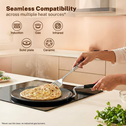 Vinzesta 22.5cm Hard Anodised Roti Tawa Induction & Gas Compatible