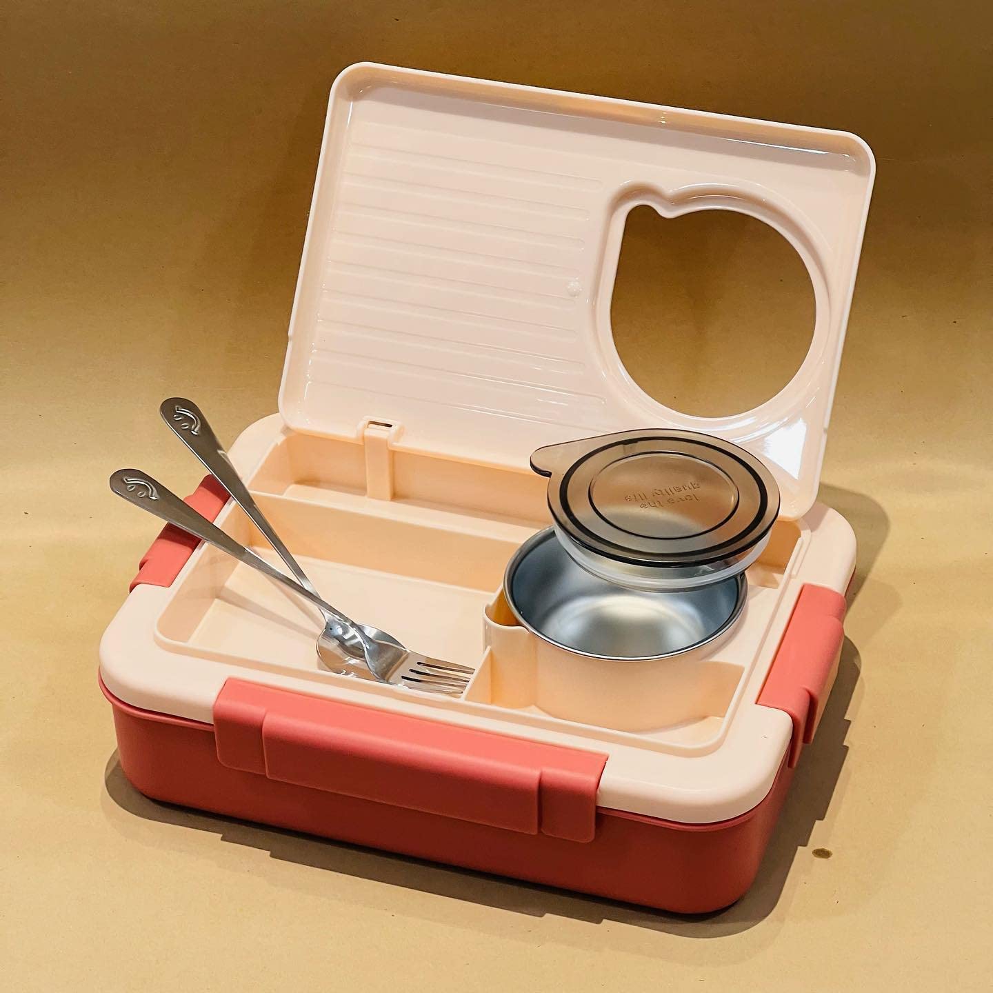 Bento Lunch Box Stainless Steel 3 Compartment Leakproof