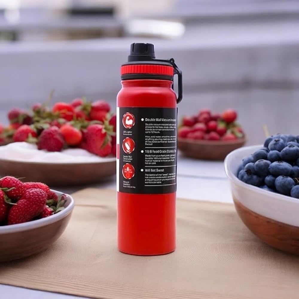 Insulated Stainless Steel Water Bottle Vacuum Flask Multicolor 800ml Leakproof