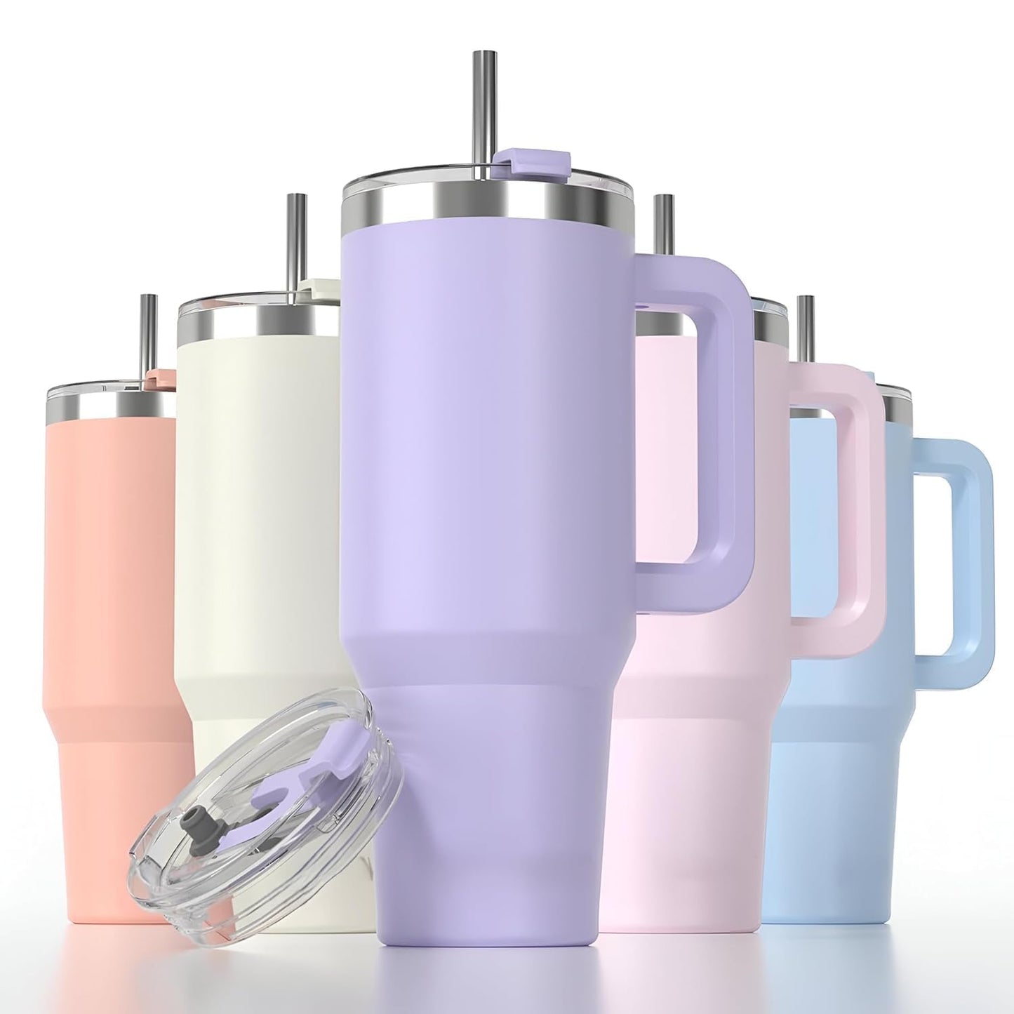 Vinzesta 1200ml Stainless Steel Insulated Tumbler with Handle Straw Lid