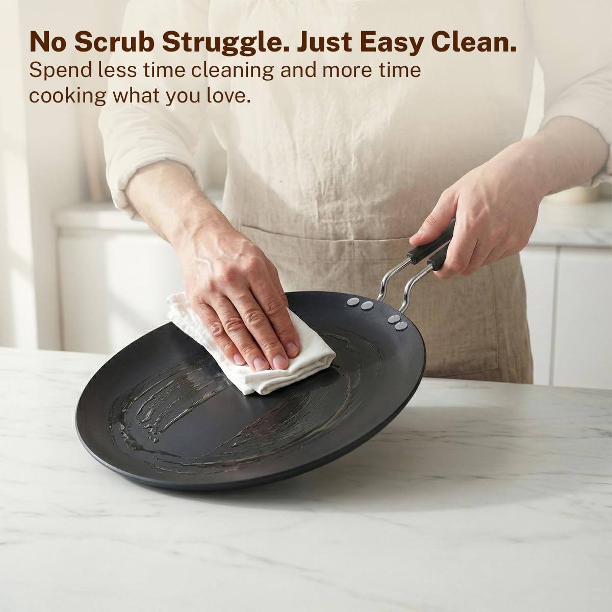Vinzesta 22.5cm Hard Anodised Roti Tawa Induction & Gas Compatible