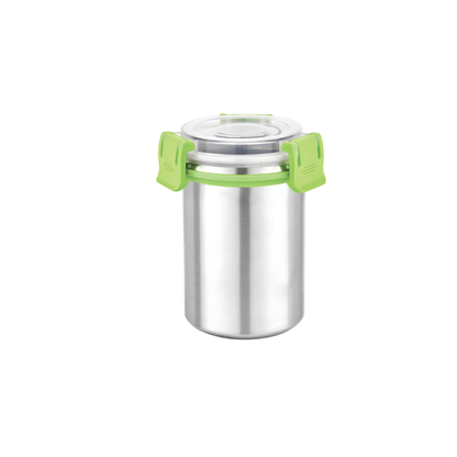 Stainless Steel Food Container 350ml with Airtight Lid and Secure Locking Clips