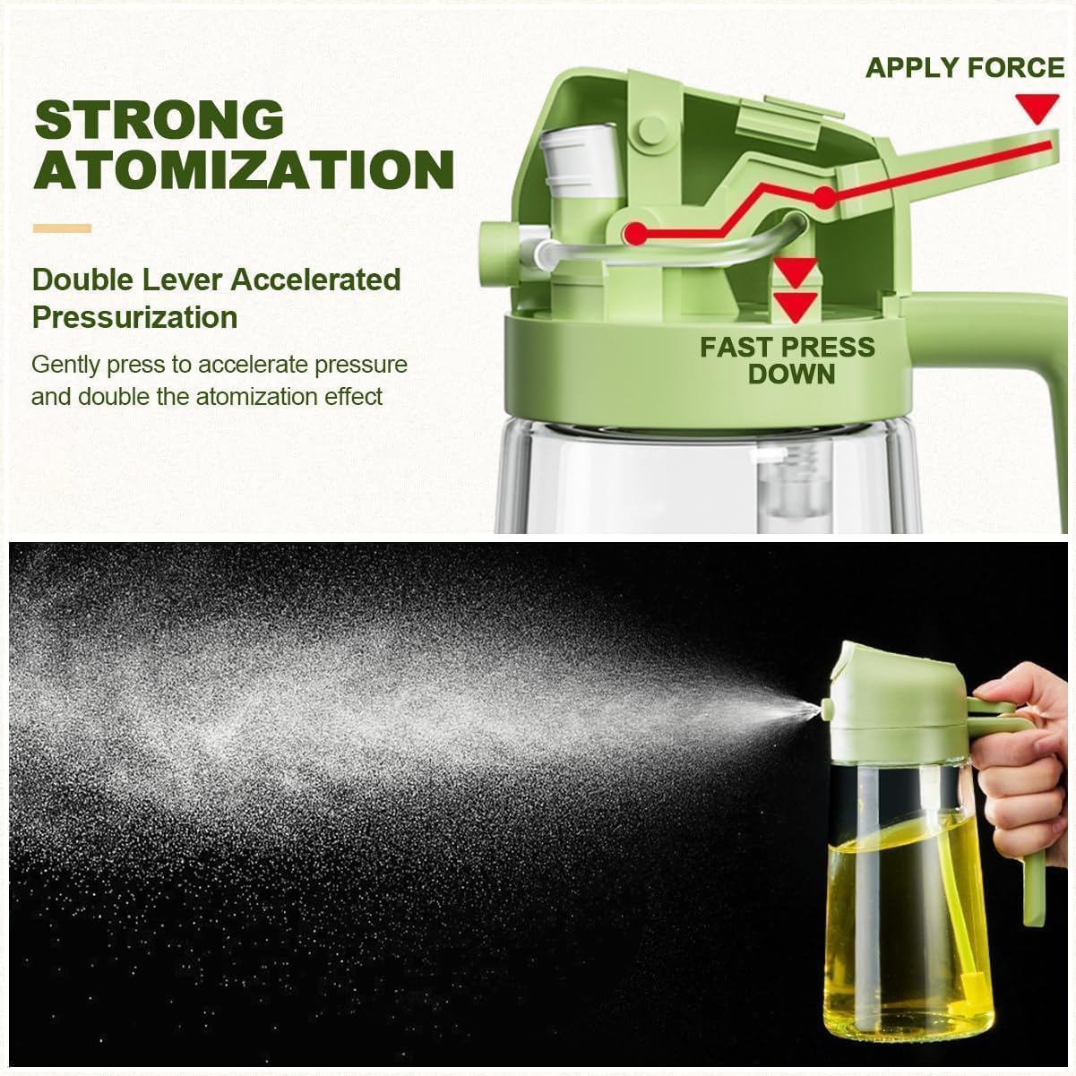 Glass Oil Dispenser Bottle Spray and Pour Leakproof for Cooking