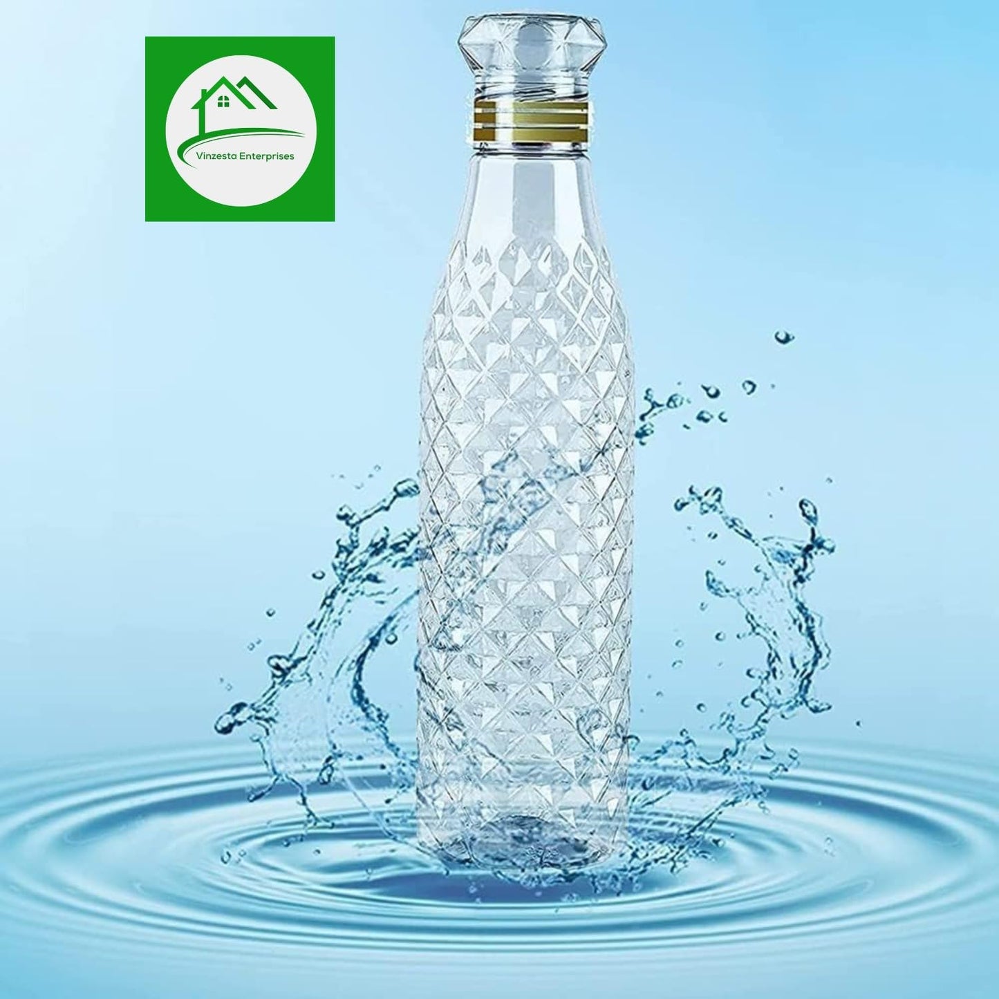 Transparent Water Bottle Set Leakproof Reusable Plastic Bottles Pack of 6