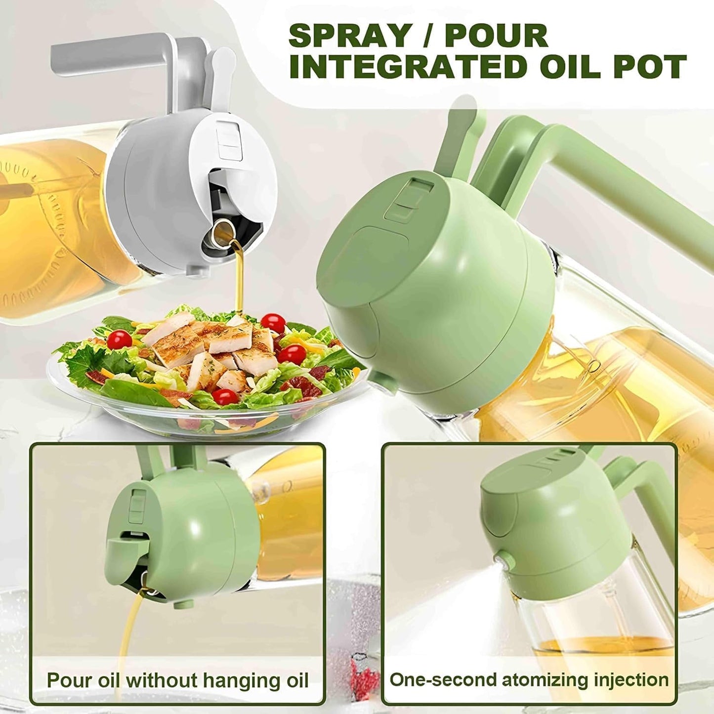 Glass Oil Dispenser Bottle Spray and Pour Leakproof for Cooking