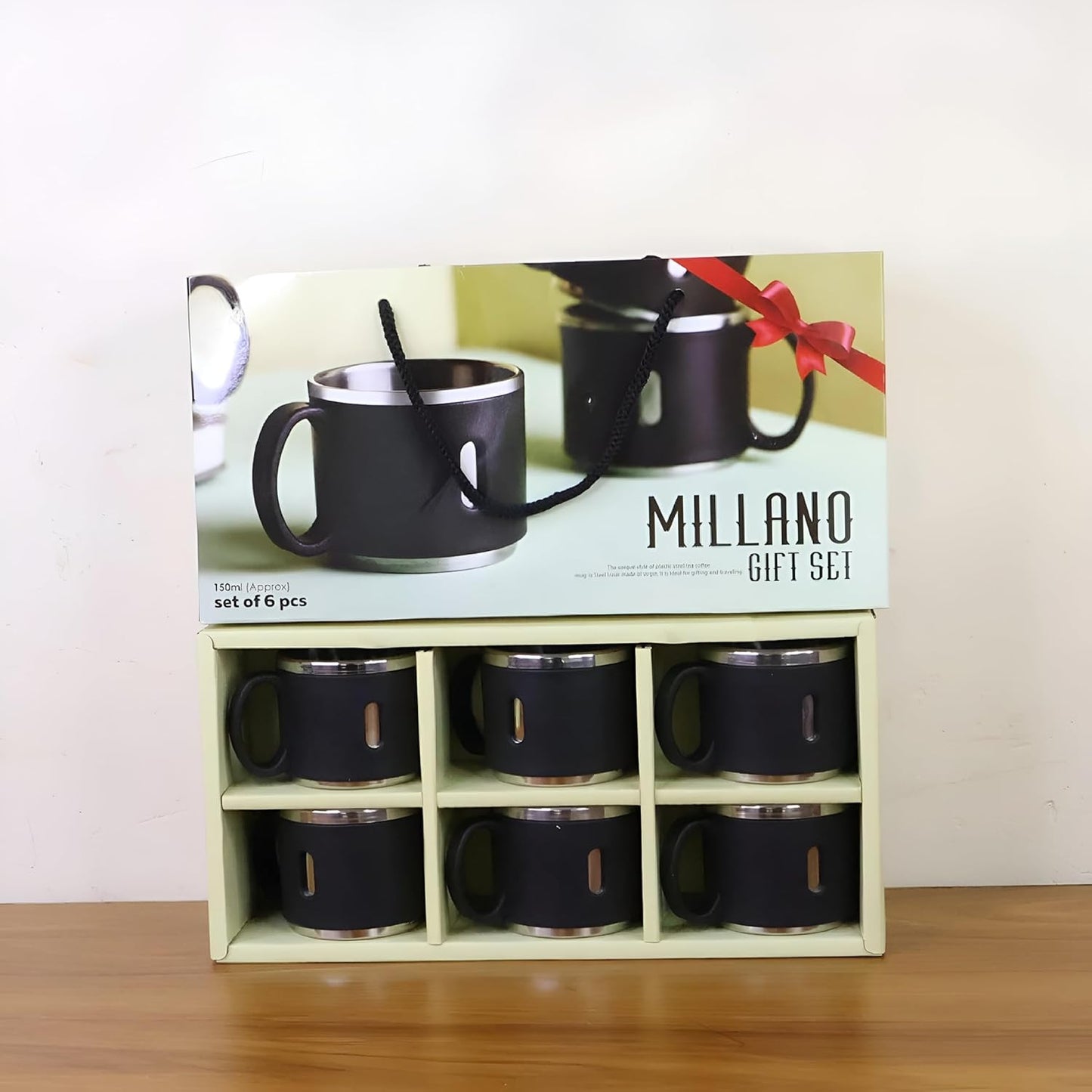 Vinzesta Stainless Steel Coffee Mug Set 6 Pcs Double Wall Insulated Cups