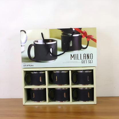 Vinzesta Stainless Steel Coffee Mug Set 6 Pcs Double Wall Insulated Cups