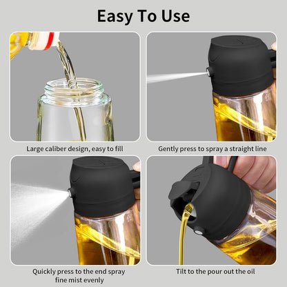 Glass Oil Dispenser Bottle Spray and Pour Leakproof for Cooking