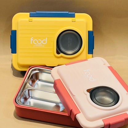 Bento Lunch Box Stainless Steel 3 Compartment Leakproof