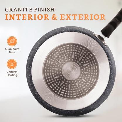 Vinzesta 25cm Non-Stick Dosa Tawa Granite Finish Induction Base Grey
