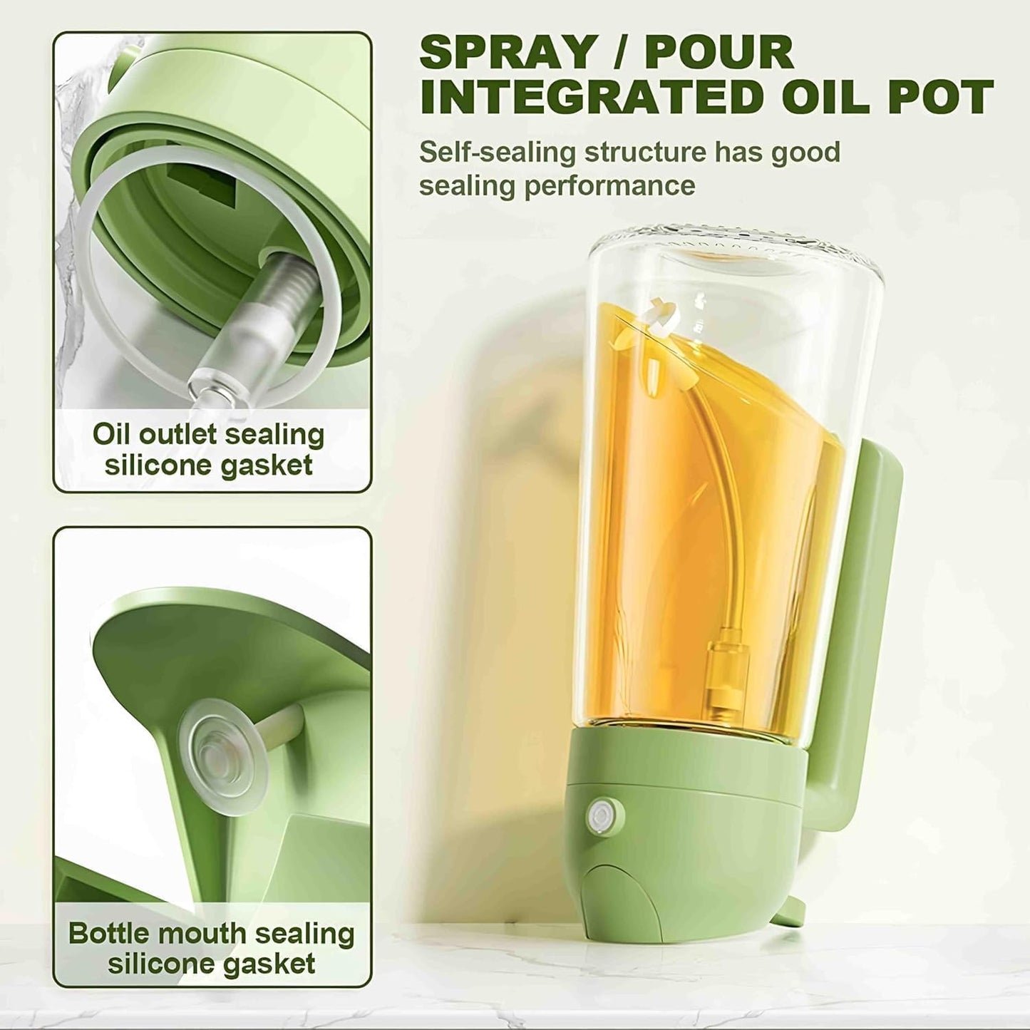 Glass Oil Dispenser Bottle Spray and Pour Leakproof for Cooking