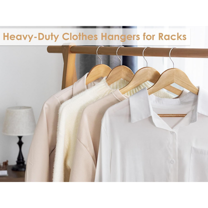 Vinzesta Wooden Clothes Hangers for Wardrobe Durable Coat Hanger Pack of 6