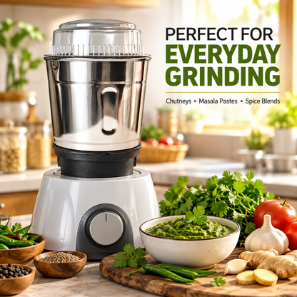 Stainless Steel Mixer Grinder Jar Combo 400ml with Handle & 600ml Without Handle