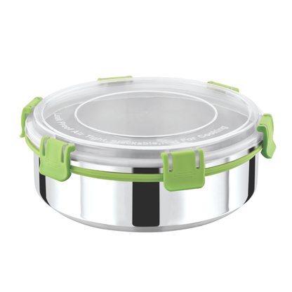 Stainless Steel Lunch Box 1250ml with Leakproof Lid and Secure Locking Clips