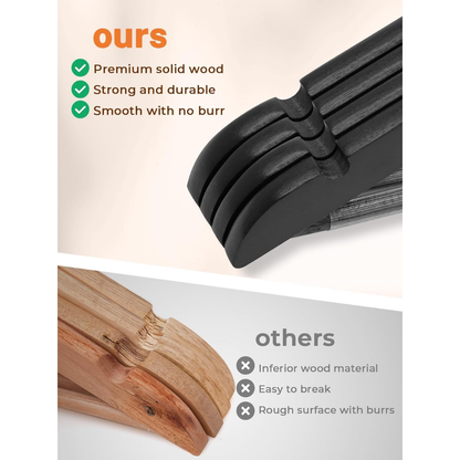 Vinzesta Wooden Clothes Hangers for Wardrobe Durable Coat Hanger Pack of 6