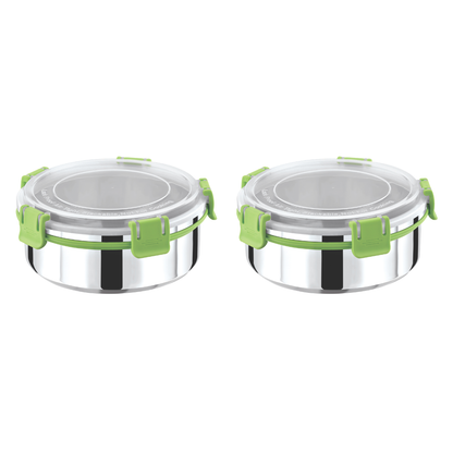 Stainless Steel Lunch Box 850ml with Leakproof Lid and Secure Locking Clips