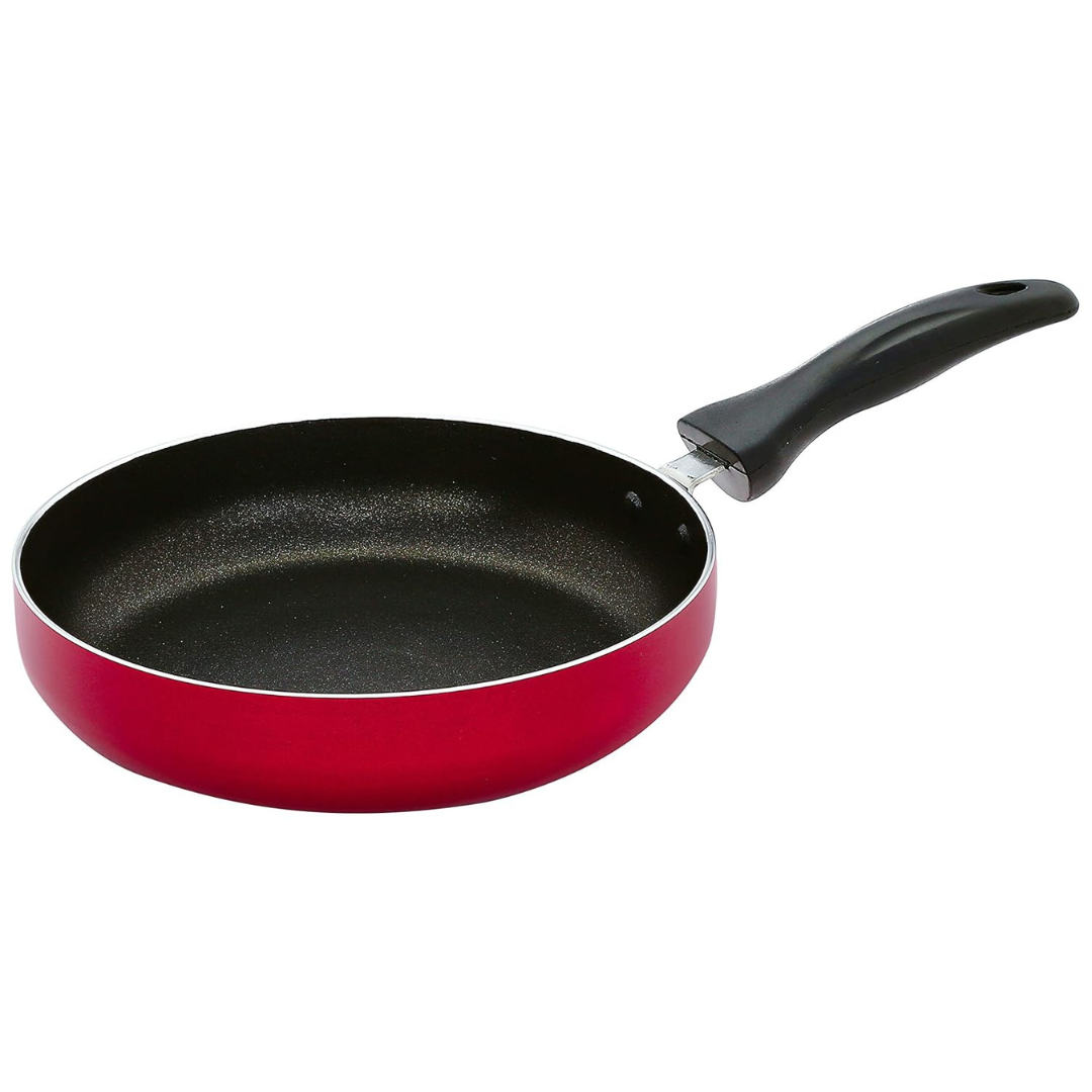 Vinzesta 22cm Non-Stick Fry Pan for Induction & Gas Stove Red Finish