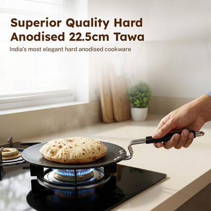 Vinzesta 22.5cm Hard Anodised Roti Tawa Induction & Gas Compatible