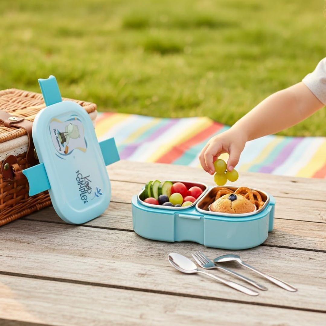 Vinzesta Kids Bento Lunch Box Stainless Steel Leak Proof School Tiffin Box
