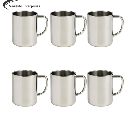 Stainless Steel Coffee Mugs Set, 240 ml