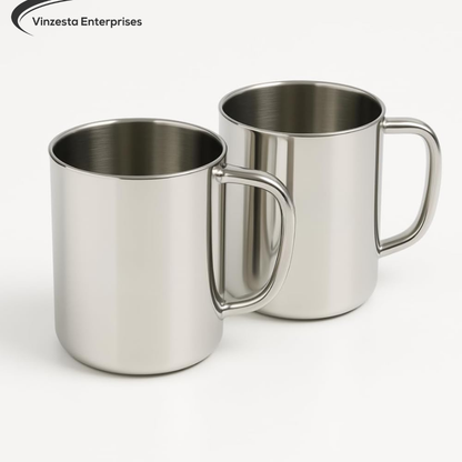 Stainless Steel Coffee Mugs Set, 240 ml