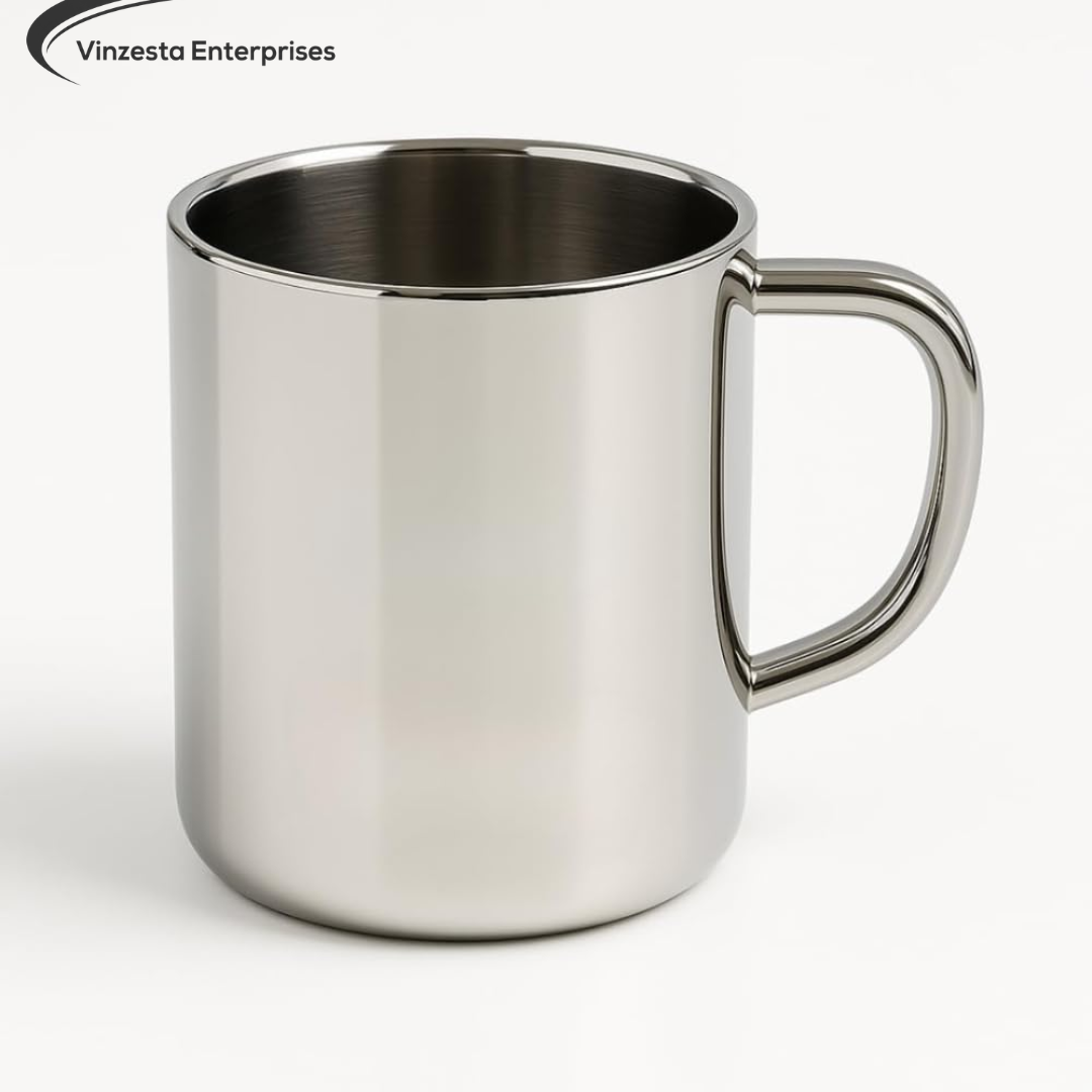 Stainless Steel Coffee Mugs Set, 240 ml