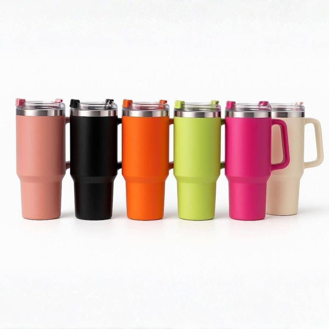 Vinzesta 1200ml Stainless Steel Insulated Tumbler with Handle Straw Lid