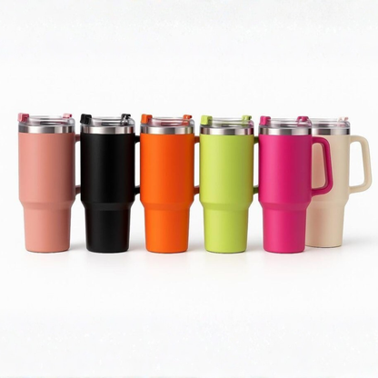 Vinzesta 1200ml Stainless Steel Insulated Tumbler with Handle Straw Lid