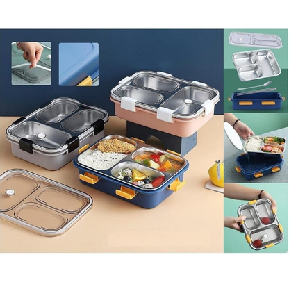 Vinzesta 750ml Stainless Steel Bento Lunch Box with Spoon & Chopsticks